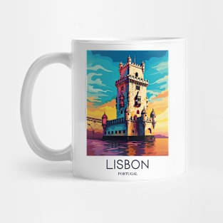 A Pop Art Travel Print of Lisbon - Portugal Mug